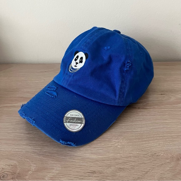 Gold Chain Panda Vintage Distressed Dad Hat Baseball Cap. OS Adjustable - Picture 4 of 6